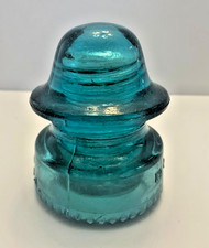 Hemingray 20 Beaded Edge Aqua Glass Insulator Made in USA