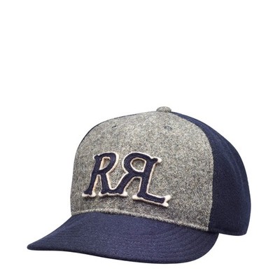 RRL by Ralph Lauren Logo-Patch Felt Ball Cap Navy/Grey | eBay