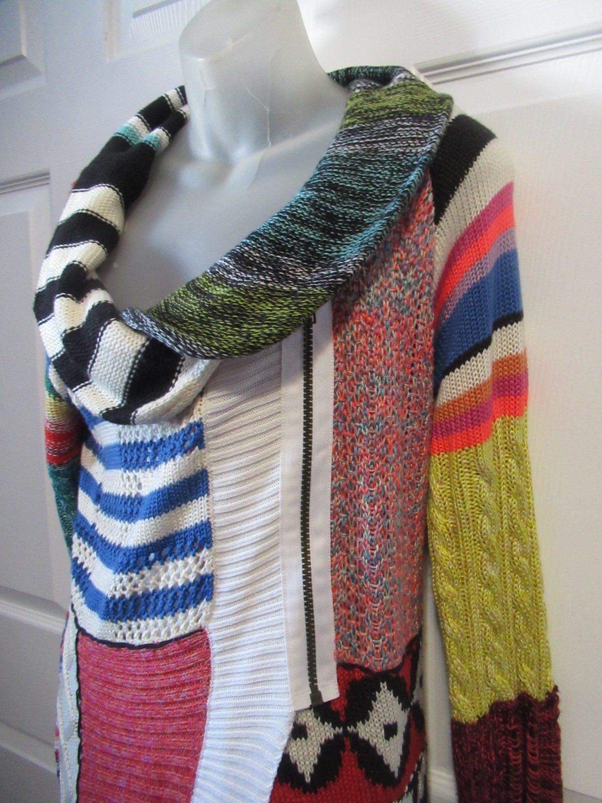 DESIGUAL Patchwork Asymmetrical Zip "NICE" Sweate… - image 5