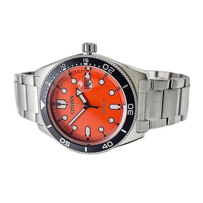 Citizen Orange Dial Date Window Eco-Drive Men's Watch AW1760-81X