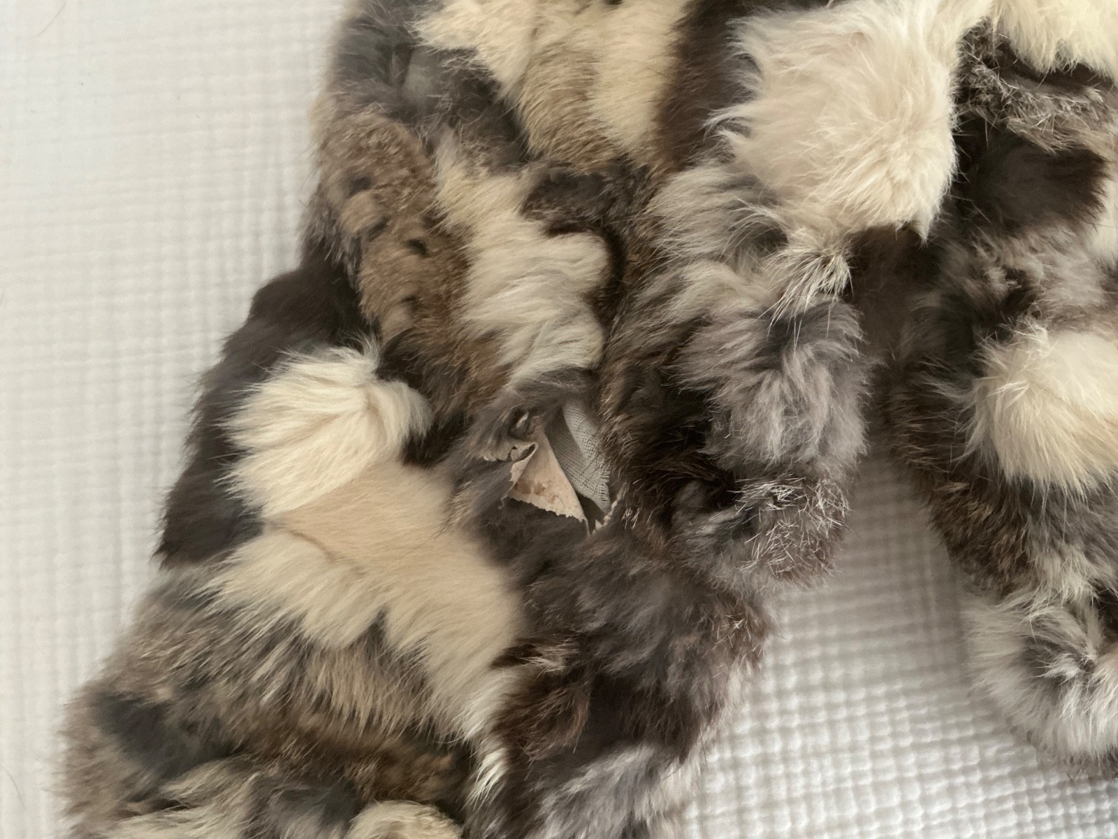 Vintage Patchwork Authentic Rabbit Fur Brown and … - image 4