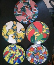 5 x Australian Fine China Bird Plate Barbara Swarbrick Cockatoo Parrot Lorikeet