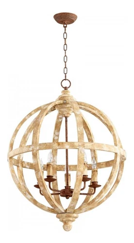 Ashfields Plaster Landon 5 Light 1 Tier Globe Chandelier - Picture 1 of 1