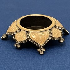 Vintage Display enamel diamanté metal large Single ostrich emu Egg Stand Holder