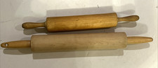 Lot of 2 Wooden Rolling Pins 17   13   Rustic Farmhouse Baking Kitchen Tools