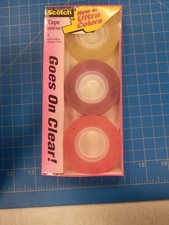 Scotch Tape 809P3H Ultra Colors 3 Rolls 3/4 in x 1296 in Clear Adhesive