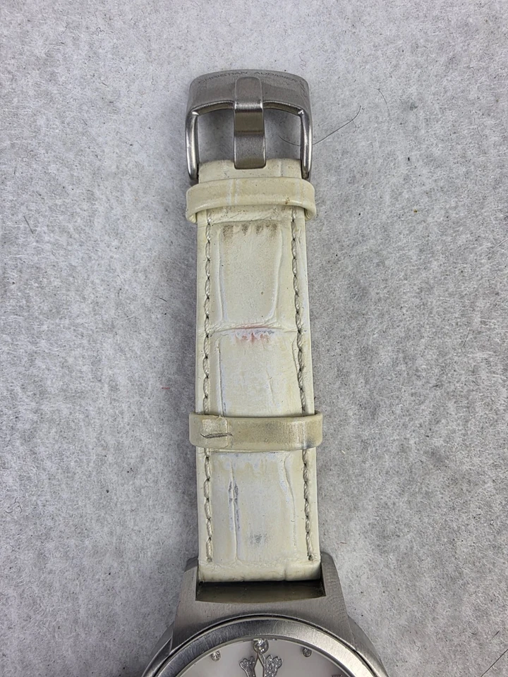 Reloj Hombre Christian Audigier Vintage Ed Hardy Blanco Cuero Genuino INT-314 Foto 3 de 4