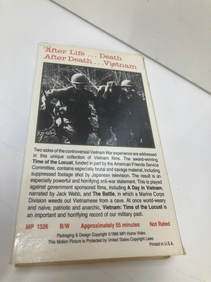 Vintage “Vietnam Time of the Locust” VHS. 1986. 55 Minutes. B/W - Image 3 of 4