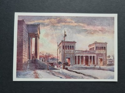 Antique 1912 print - Munich - Propylaea - Bavaria - Germany - ET Compton