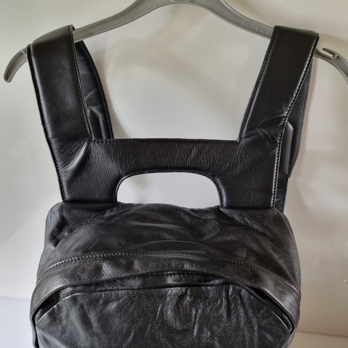 Zara MAN Black Leather Backpack Laptop Bag Rucksack Excellent