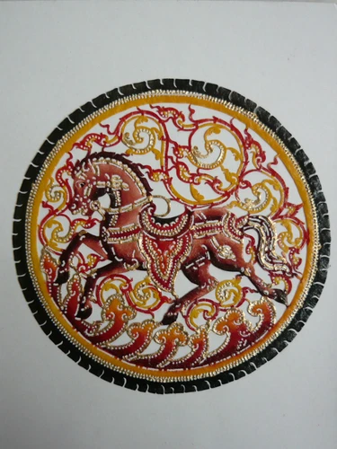 Thai Leather Carving - Bilder aus Leder von Hand gestanzt und bemalt - *NEU* - Bild 12 von 13