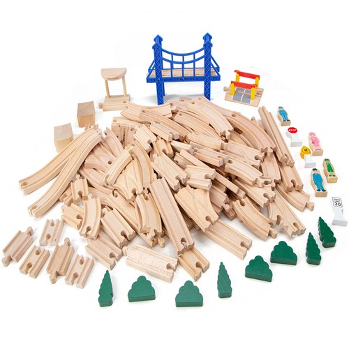 Buy 115 Pcs BULK Wooden Wood Train 