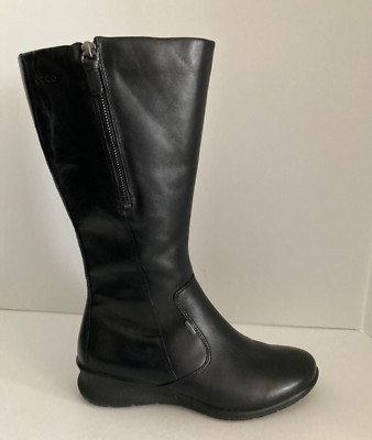 ECCO Women Babett GTX Boots Mid-Calf Leather Round Toe Wedge Extendable Calf 37