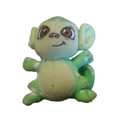 Neopets BRIGHT GREEN MYNCI CLIP KEYCHAIN 4" Plush STUFFED ANIMAL McDonald's