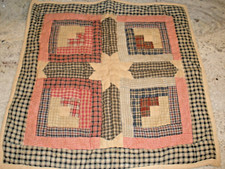 Farmhouse Primitives Wall Hanging Handmade Quilted 18"x19" T47