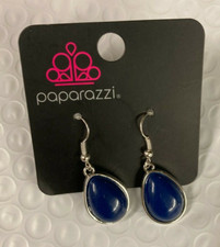 Paparazzi Navy Blue Small Teardrop Dangle Earrings