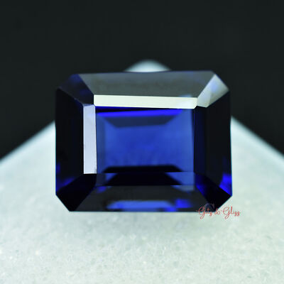 Rare Flawless BLUE Sapphire CERTIFIED Loose Gemstone EMERALD Shape 8.30 Ct
