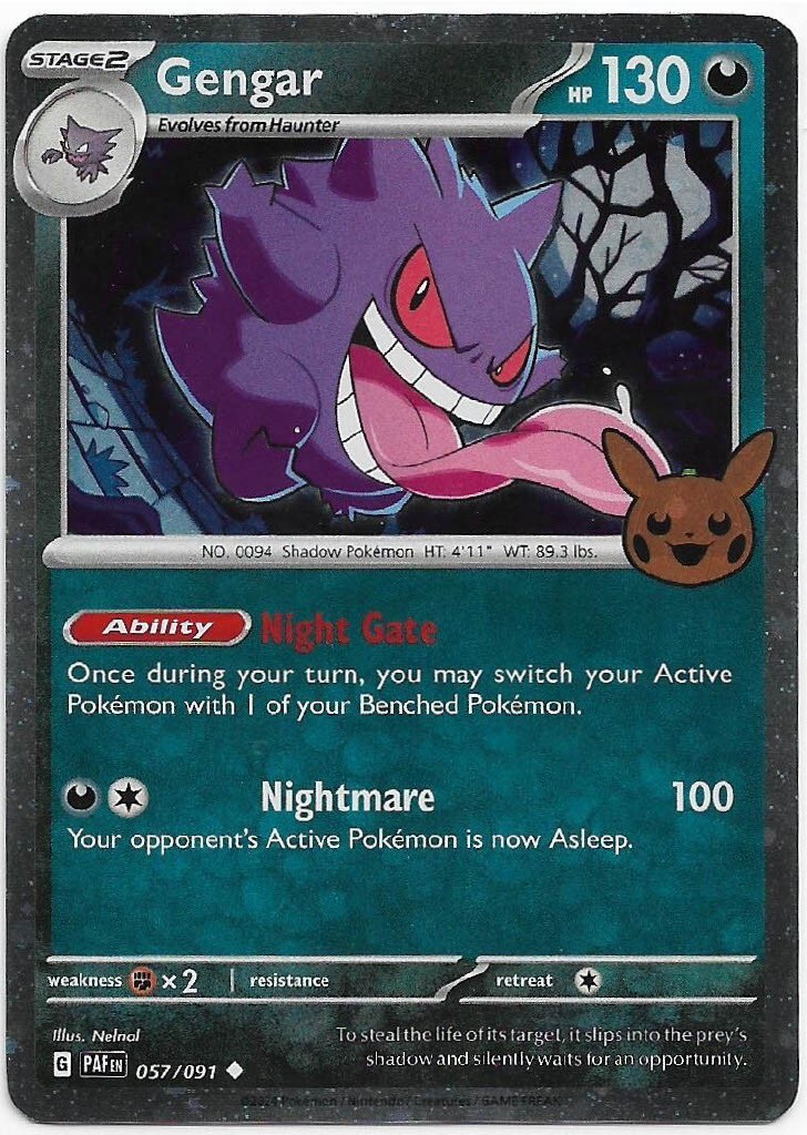 Pokémon TCG Halloween Trick Or Trade 2024 Gengar #57/91 Cosmos Uncommon