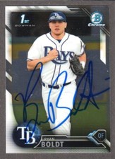 2016 BOWMAN CHROME BDC 118  Ryan Boldt  TAMPA BAY RAYS SIGNED AUTOGRAPH AUTO COA