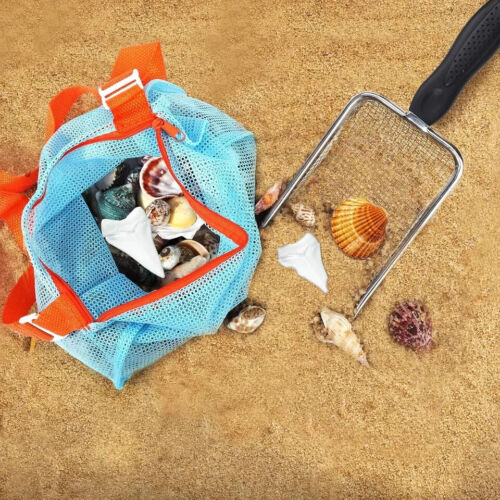 Beach Mesh Shovel with Mesh Beach Bag for Shell Collecting, Kids Filter Sand Sco - Picture 2 of 2