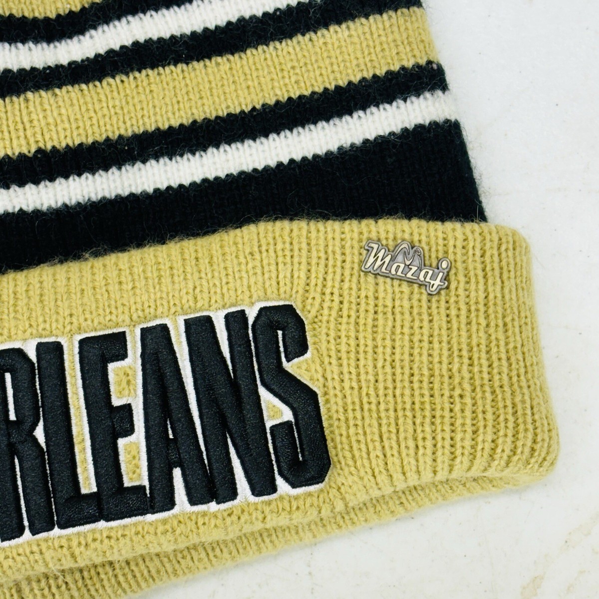 WAZAJ New Orleans Saints Unisex Black & Gold Knit Beanie Cap