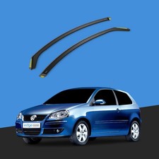 VW Polo MK4 2002-2009 3 Door Hatchback 9N/9N3 Wind Deflectors 2pc Tinted