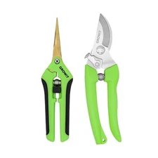 Pruning Shears & Gardening Scissors Set - 7" Titanium Coated Sharp ... Fast Ship