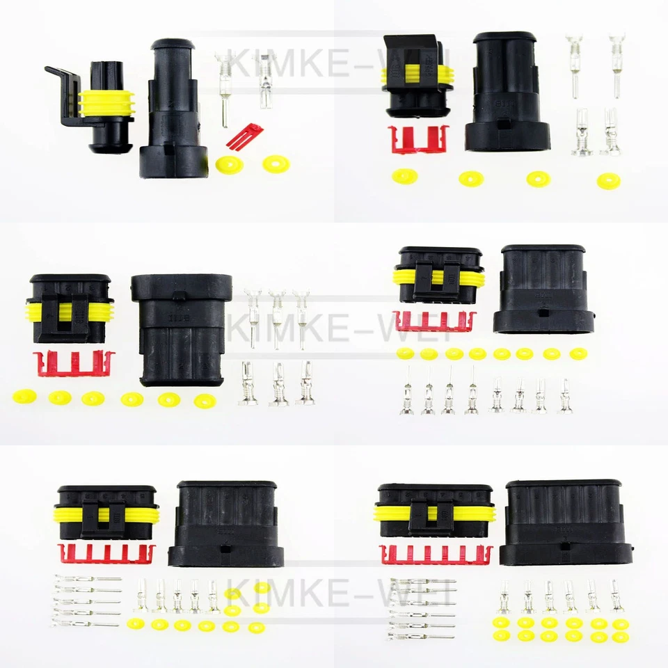 AMP Superseal Set 1 polig - 6 polig Steckverbinder Stecker Elektrik wasserdicht