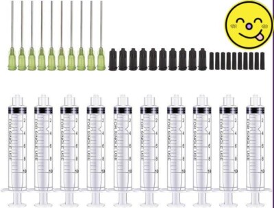 Jeringas de 10 ml, calibre 14, tapas de almacenamiento de aguja con punta roma.