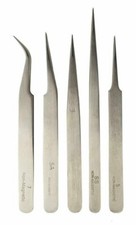 5-Piece Non-Magnetic Tweezer Set Jewelry Making Tools 7 5A 5 3 SS
