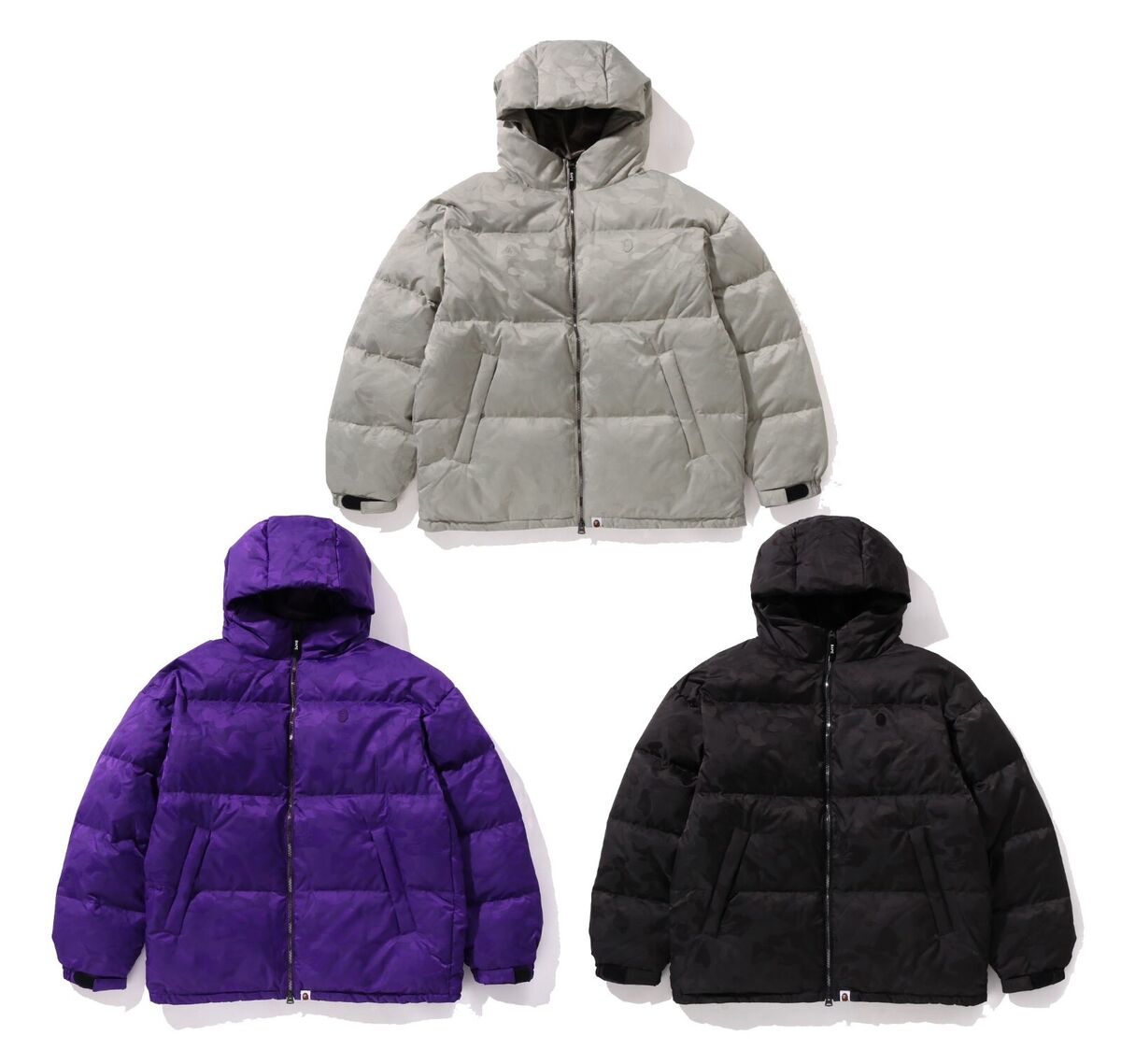A BATHING APE Men's SOLID CAMO JACQUARD DOWN JACKET A BATHING APE Men's SOLID CAMO JACQUARD DOWN JACKET