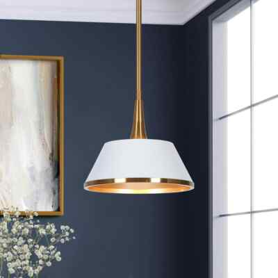 LNC Idaikos 1-Light Polished Gold and White Linear LED Large Indoor Kitchen