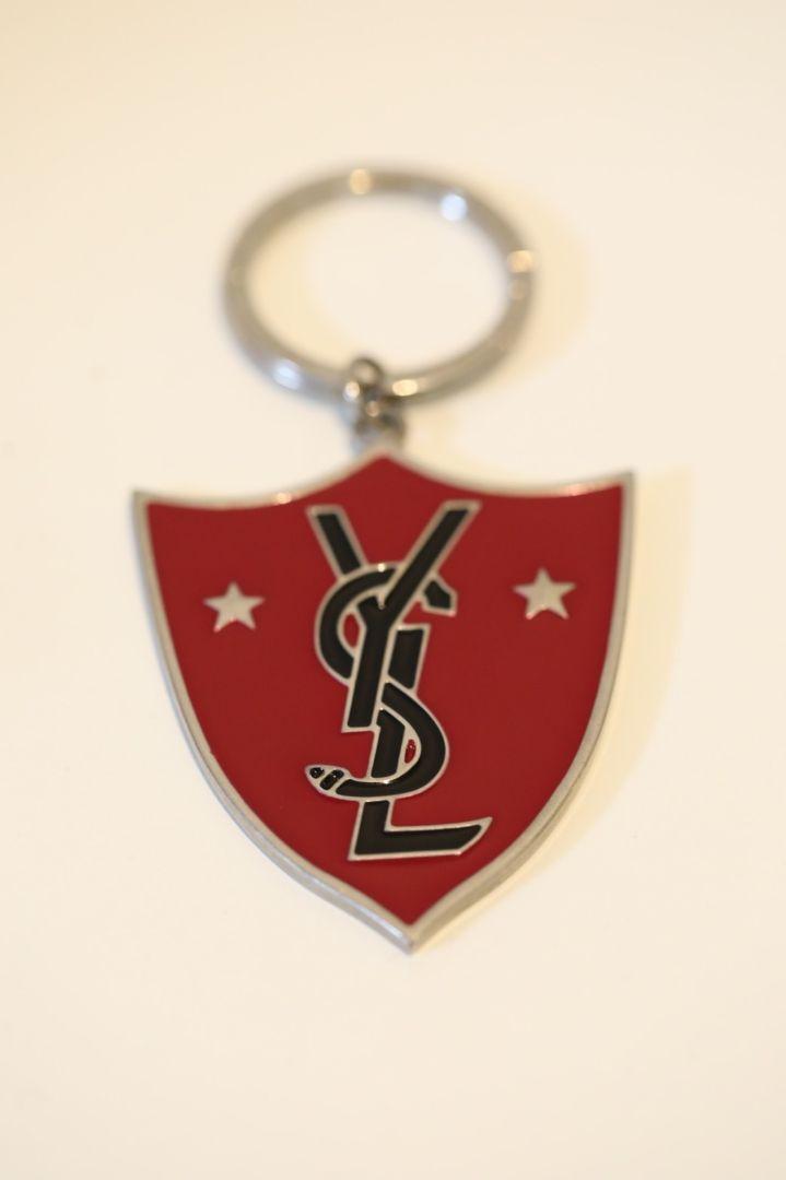 YVES SAINT LAURENT Portachiavi Logo Rosso Portachiavi Borsa Charm Accessorio