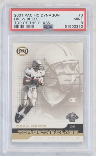2001 Pacific Dynagon Drew Brees Top of the Class Rookie RC #3 PSA 9 Mint Saints