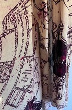 Harry Potter Design Scarf Large 27x80" Univ Studios Maroon/Tan/Monogram  Design