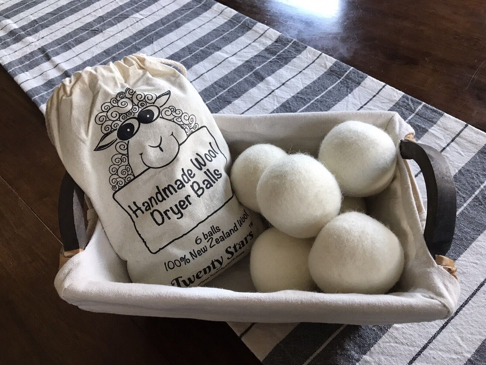 6 Handmade Organic New Zealand Wool Dryer Balls Natural Laundry Fabric Softener 