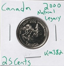 Coin Canada 25 Cents 2000 KM382, Natural Legacy, from mint set