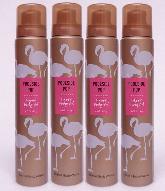 4 Bath Body Works POOLSIDE POP Mousse to Sheer Body Oil Moisturizing