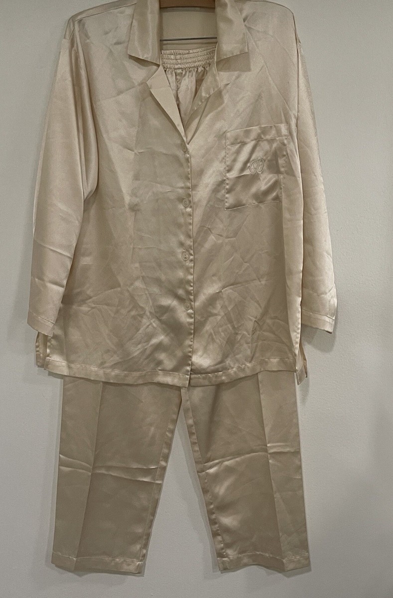 Christian Dior　パジャマ Vintage CHRISTIAN DIOR USA 2pc Champage Blush Silky pajama