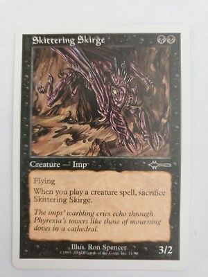 MTG Magic The Gathering Card Skittering Skirge Creature Imp Black Beatdown 2000