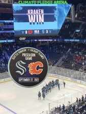 Seattle Kraken vs Calgary Flames Preseason Puck  ~ 9/27/2022
