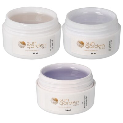 UV Gel Set 3 x 30ml - Grundiergel - Aufbaugel - Versiegelungsgel