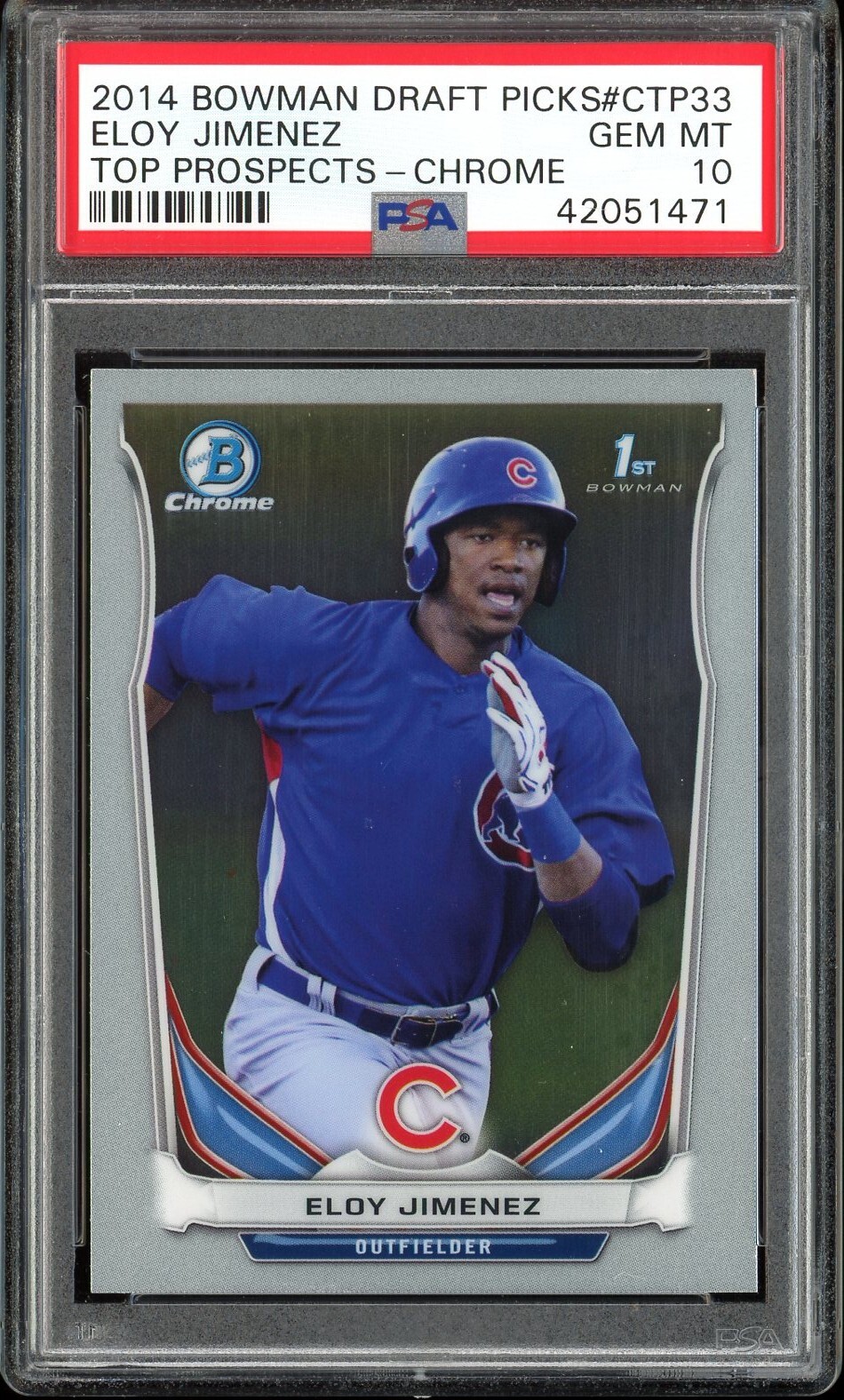 ELOY JIMENEZ  PSA 10 RC 2014 BOWMAN DRAFT PICKS TOP PROSPECTS CHROME #TPC33 33