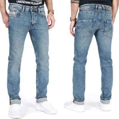 Diesel Mens Regular Slim Tapered Fit Stretch Jeans Medium Blue - Belther  RM011 | eBay