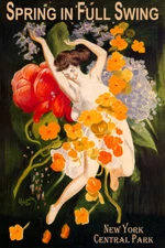 Spring in Full Swing New York Central Park Flowers Vintage Poster Repro FREE S/H