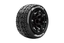 Louise RC L-T3188SB ST-Rocket Soft Tires on Black Rim with Removable Hex for 1/1