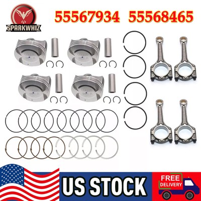 Engine Piston w/Rings&Connecting Rod For 11-18 Chevy Sonic Cruze Limited 1.8L US