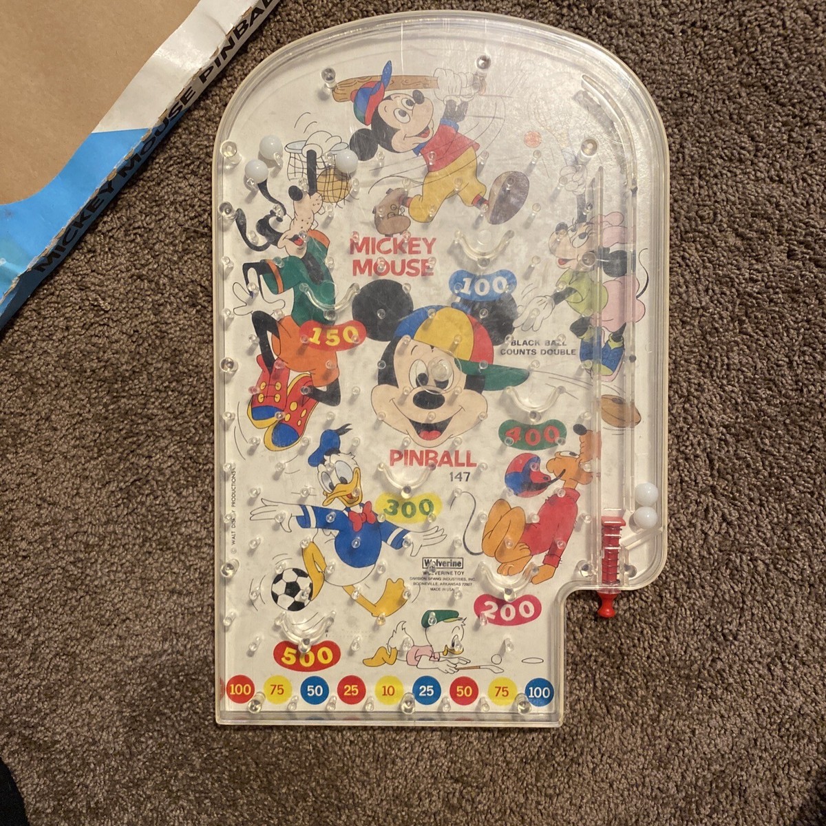 Vintage 60s Wolverine Toy Mickey Mouse Walt Disney Prod Marble