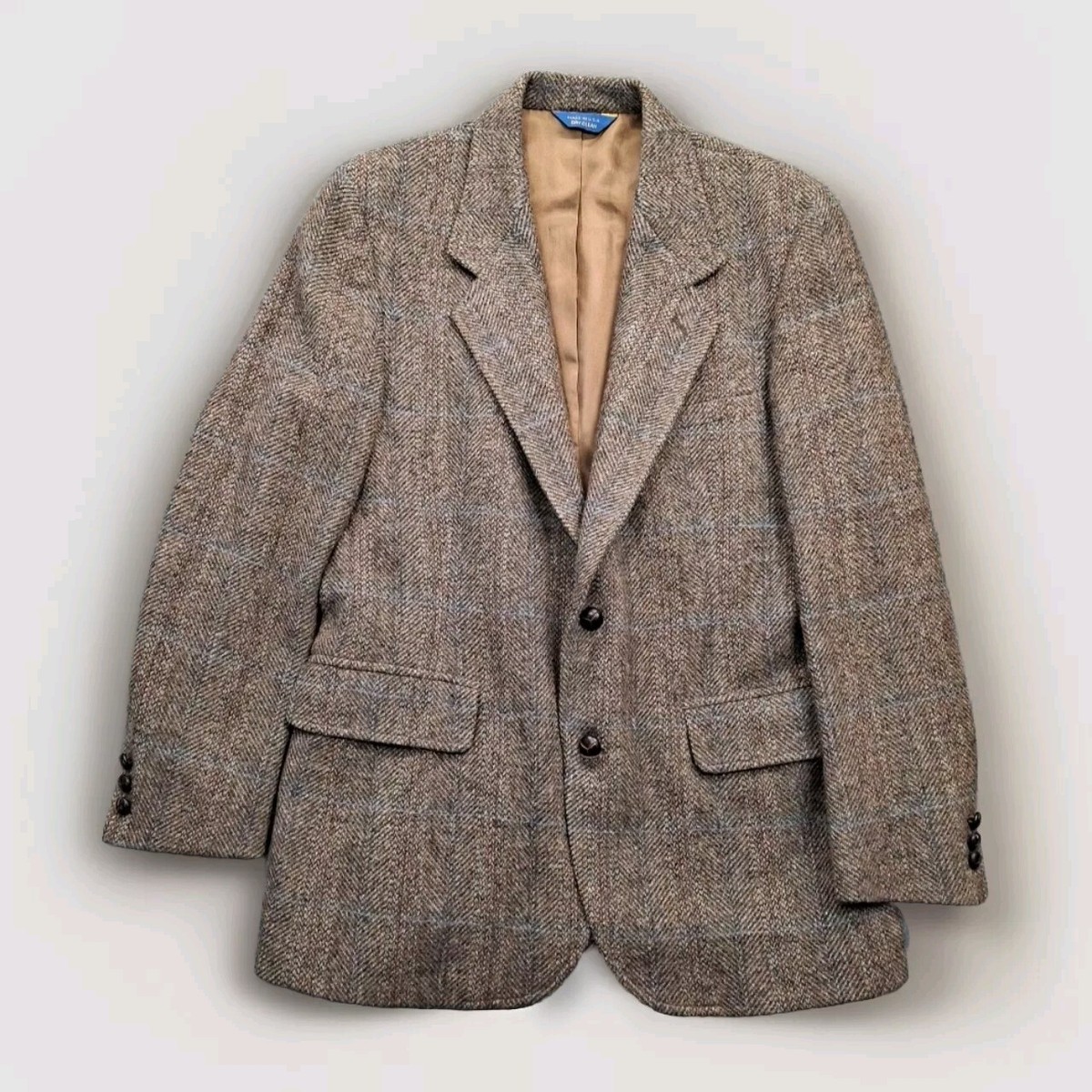 Pendleton Blazer Mens 42 Brown Herringbone Tweed Virgin Wool