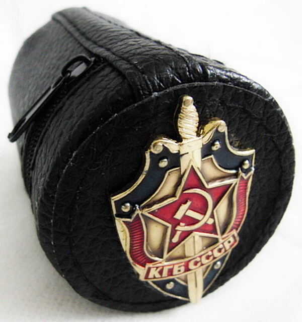 Russian Vodka Shot Glasses Set & Case with Metal  KGB USSR Badge 4 x 25 ml - Image 4 of 4